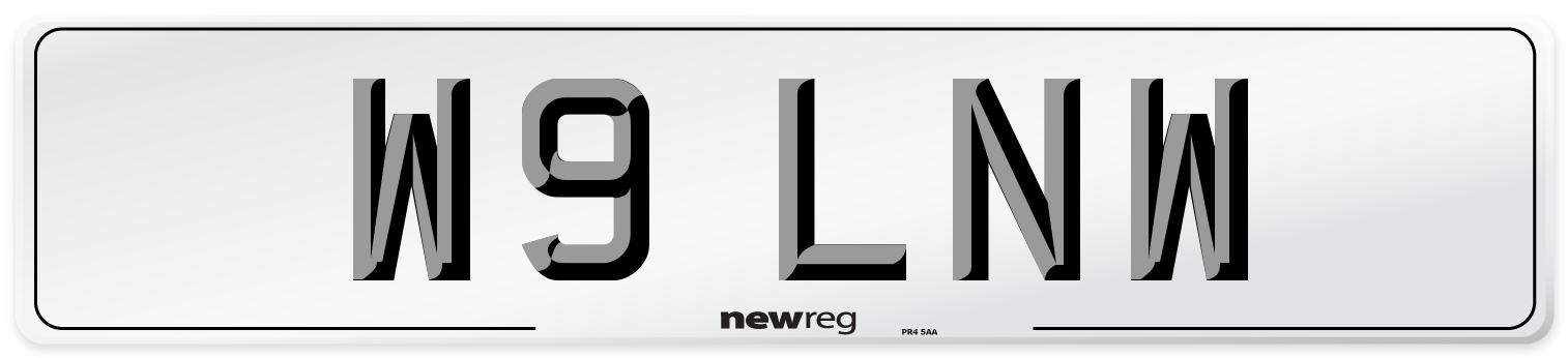 W9 LNW Number Plate from New Reg